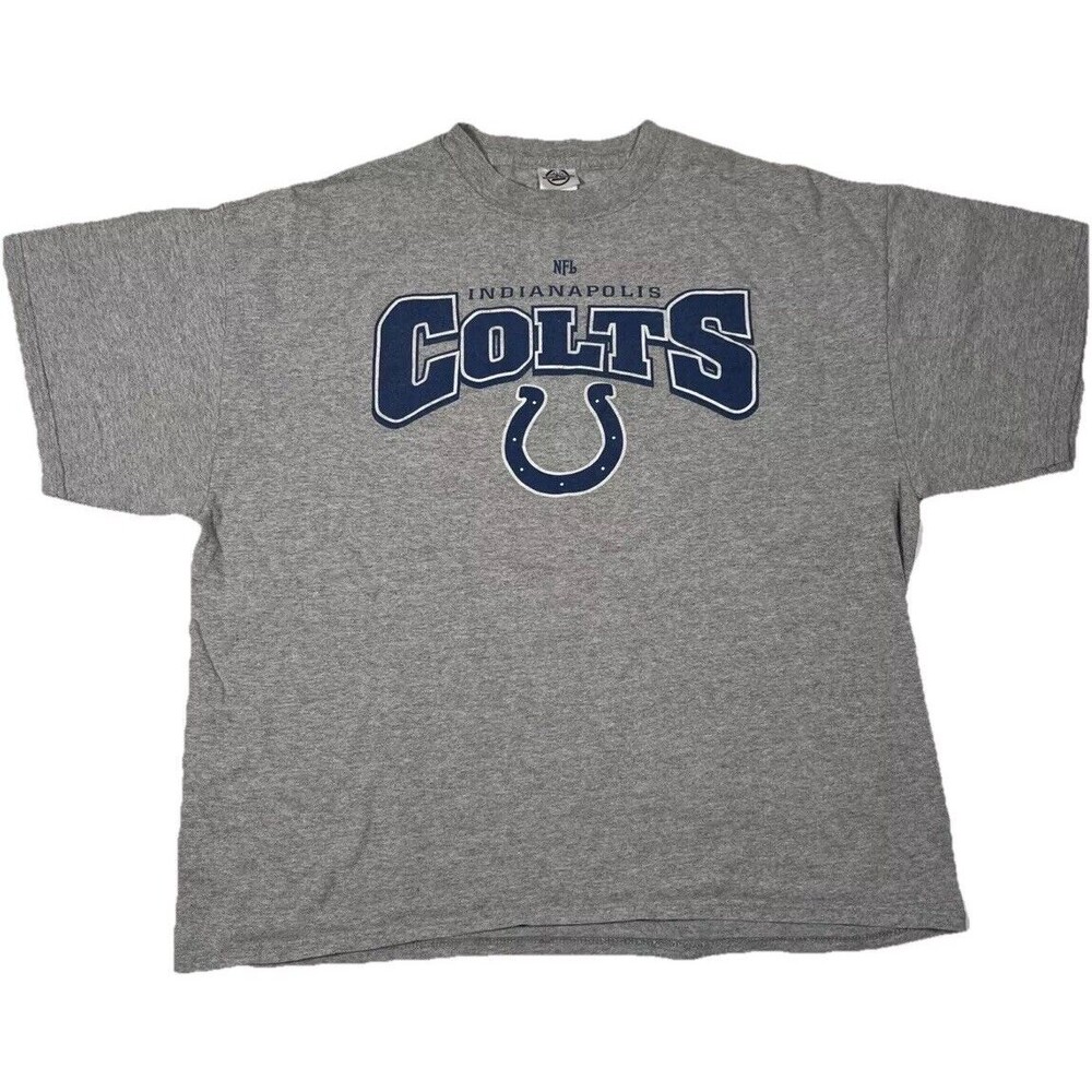Delta Indianapolis Colts T-Shirt Mens XL Gray‎ Graphic Y2K Vintage NFL Tee